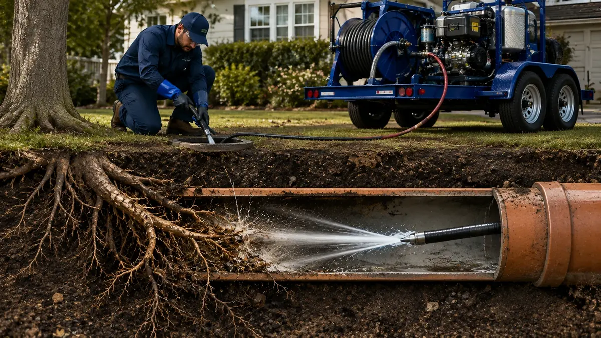 Tree Root Removal with Hydro Jetting in Bloomington